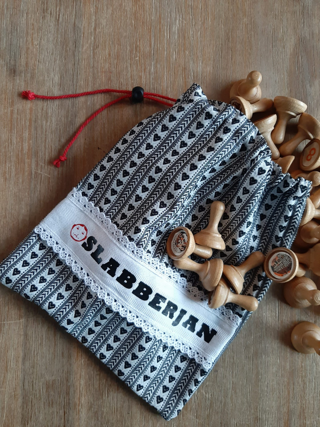 Zeeland apron fabric bag for Slabberjan (white band)