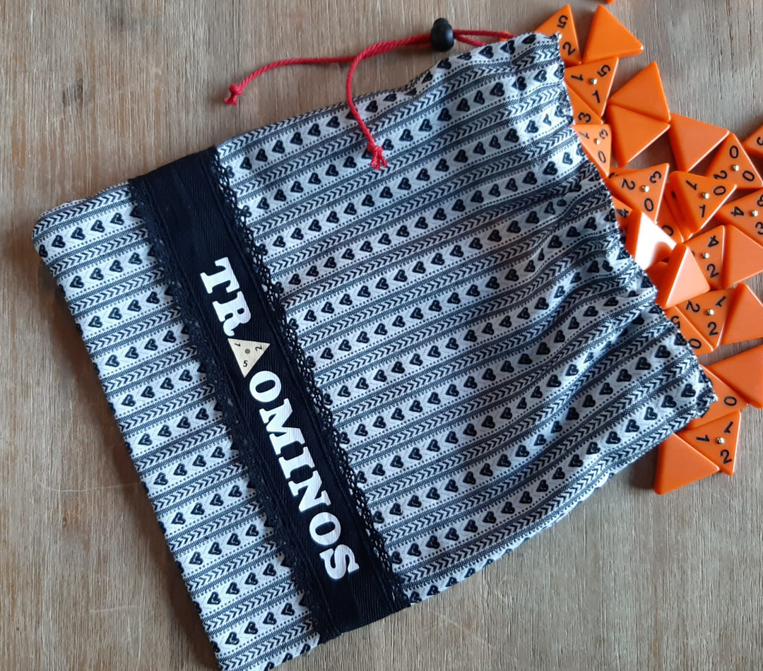 Triominos storage bag with black band