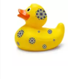 Zeeland rubber duck with Zeeland button yellow/blue