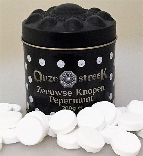 Tin box with Zeeland button peppermints (200 grams)