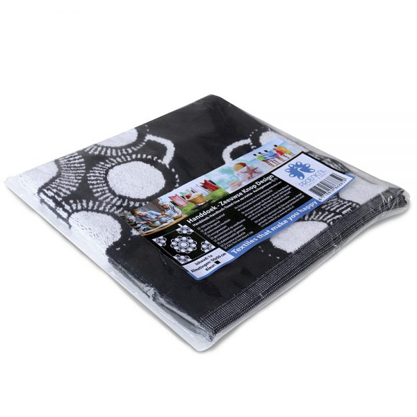 Hand and kitchen towel Zeeland button black/white