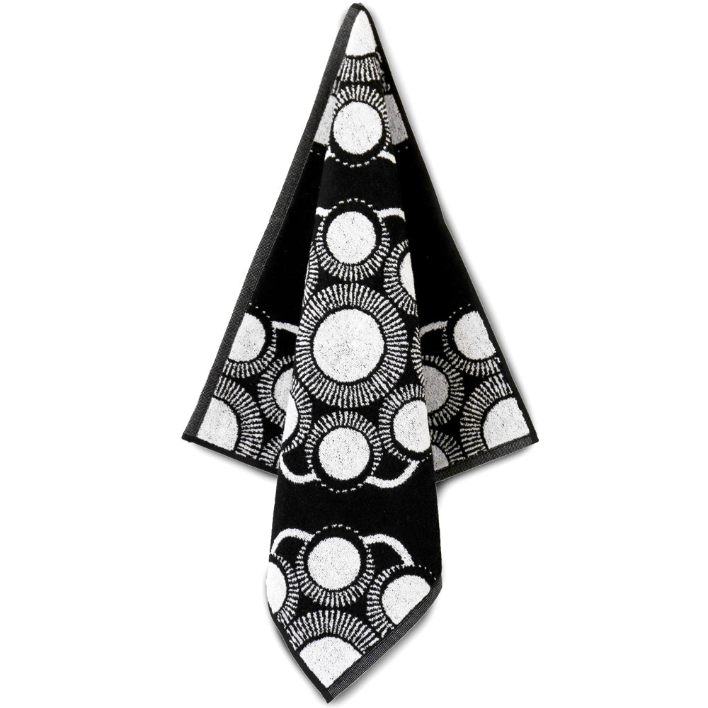 Hand and kitchen towel Zeeland button black/white