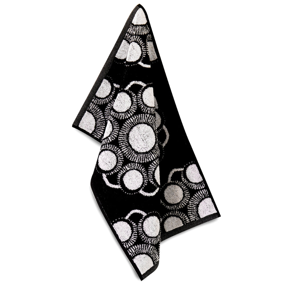 Guest towel Zeeland button black/white