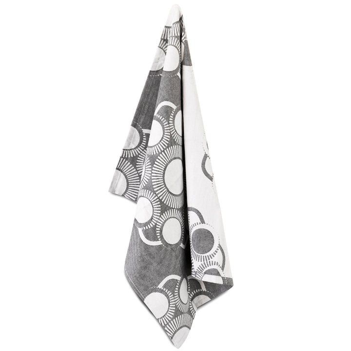 Tea towel Zeeland button black/white