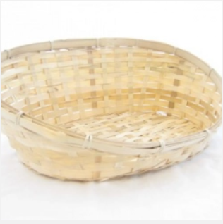 Bamboo basket with back (38x30x3/14 cm)