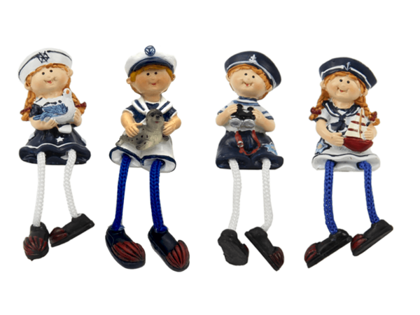 Sea children with rope legs 5x4x13 cm - 4 variations