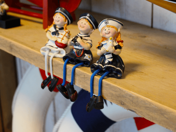 Sea children with rope legs 5x4x13 cm - 4 variations
