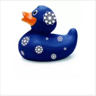 Zeeland rubber duck with Zeeland button blue/white