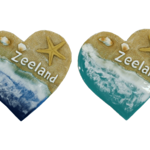 Hart magneet Zeeland groen en blauw